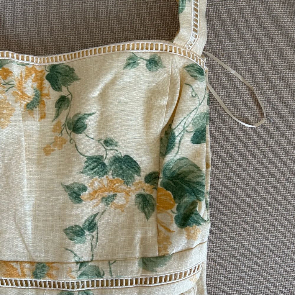 BEST Reformation Everett Linen Midi Dress Radiance Yellow Floral Wedding Casual - Picture 6 of 11